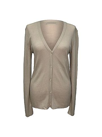 Max Mara Max Mara V-Neck Cardigan in Beige Wool (view 1)