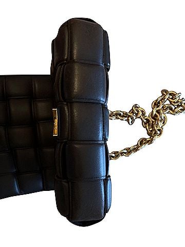 Bottega Veneta Bottega Veneta Chain Cassette Bag in Black Lambskin Leather (view 2)