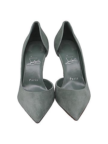 Christian Louboutin Christian Louboutin Iriza 85 Pumps in Green Suede (view 2)