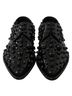 Dolce & Gabbana Basic 100% Leather Solid Black Black Leather Crystals Dress Broque Women's Shoes Size 8 1/2 - photo 3