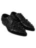 Dolce & Gabbana Basic 100% Leather Solid Black Black Leather Crystals Dress Broque Women's Shoes Size 8 1/2 - photo 4