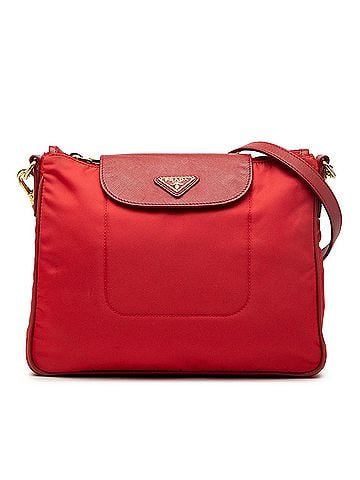 Prada Saffiano Trimmed Tessuto Crossbody (view 1)