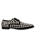 Dolce & Gabbana Basic 100% Leather Solid Black Black Leather Crystals Lace Up Formal Women's Shoes Size 10 1/2 - photo 1