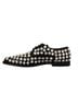 Dolce & Gabbana Basic 100% Leather Solid Black Black Leather Crystals Lace Up Formal Women's Shoes Size 10 1/2 - photo 4