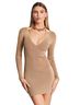 Ser.O.Ya Solid Stripes Tan Cocktail Dress Size XL - photo 1