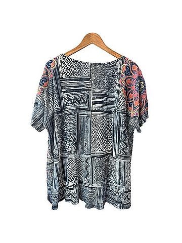Sundance Linen Embroidered Tunic Short Sleeve Top (view 2)