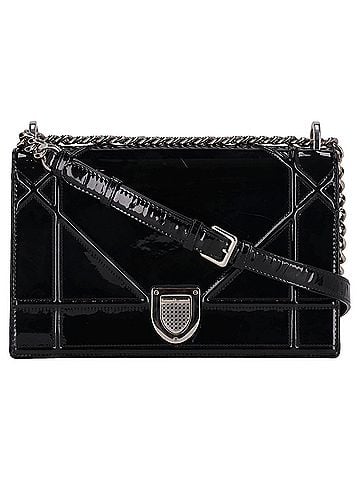 Christian Dior Christian Dior Patent Leather Cannage Diorama Medium Shoulder Bag (view 1)