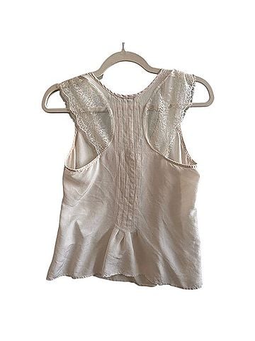 Kookai Ivory Lace-Trim Pleated Camisole Sleeveless T-Shirt (view 2)