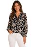 NIC and ZOE Plus 100% Polyester Print Blue White Long Sleeve Blouse Size S - photo 1