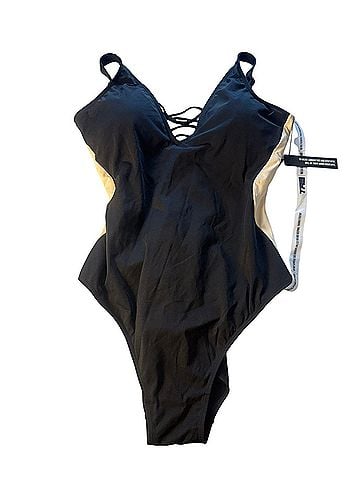 TA3 Plungey Black Oat Contour  One Piece Swimsuit (view 2)
