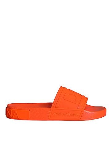 Dolce & Gabbana Basic Orange Rubber Slides Sandals Beachwear Women's Shoes (view 1)