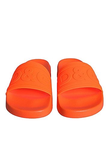 Dolce & Gabbana Basic Orange Rubber Slides Sandals Beachwear Women's Shoes (view 2)