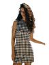 With Jéan Checkered-gingham Black White Cocktail Dress Size XXS - photo 2