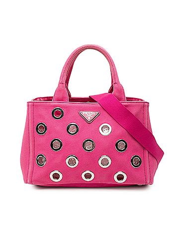 Prada Small Canvas Canapa Grommet Satchel (view 1)