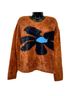 4SI3NNA 100% Nylon Floral Brown Pullover Sweater Size M - photo 4