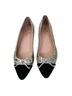 Kate Spade New York 100% Leather Solid Silver Black Flats Size 7 - photo 2