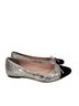 Kate Spade New York 100% Leather Solid Silver Black Flats Size 7 - photo 1