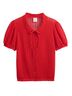 DÔEN Red Short Sleeve Blouse Size L - photo 1