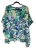 Liz Claiborne 100% Polyester Tropical Green White Blouse Size 0X - photo 1