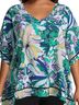 Liz Claiborne 100% Polyester Tropical Green White Blouse Size 0X - photo 8