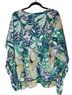 Liz Claiborne 100% Polyester Tropical Green White Blouse Size 0X - photo 2
