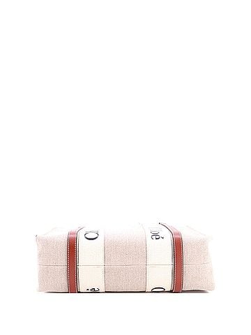Chloé Woody Tote Canvas with Leather Medium (view 2)