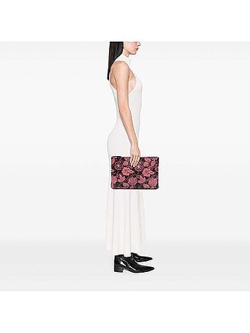 Chanel Large CC Quilted Calfskin Camellia Printed O Case Clutch (view 2)