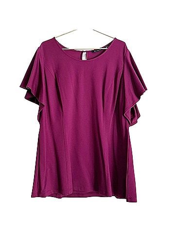H By Halston VIP Ponte Short Sleeve Blouse (view 2)