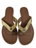 Coach Gold Brown Flip Flops Size EU 38 - photo 1