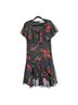 Hell Bunny Vixen 100% Polyester Floral Black Red Casual Dress Size XS - photo 1