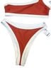 Free People Red Orange Ivory Two Piece Swimsuit Size XS - photo 3