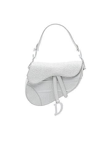Dior Oblique Embossed Calfskin Saddle Bag (view 1)