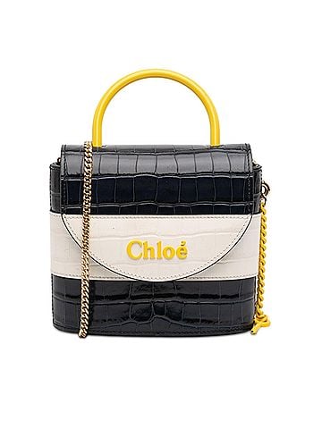 Chloé Tricolor Croc Embossed Leather Aby Lock Satchel (view 1)