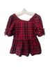 LoveShackFancy 100% Polyester Plaid Red Short Sleeve T-Shirt Size 8 - photo 1