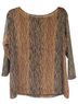 Chico's Print Gold Brown T-Shirt Size 3 - photo 2