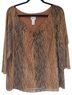 Chico's Print Gold Brown T-Shirt Size 3 - photo 1