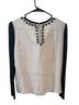 Madison Marcus 100% Silk Black Tan Long Sleeve Blouse Size S - photo 2