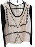 Madison Marcus 100% Silk Black Tan Long Sleeve Blouse Size S - photo 1