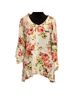 The Pyramid Collection Floral White Pink 3/4 Sleeve Blouse Size L - photo 1