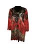 The Pyramid Collection 100% Polyester Print Red Black 3/4 Sleeve Blouse Size L - photo 1