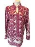 Lily Floral White Purple Long Sleeve Blouse Size XXL - photo 1