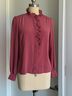 Sézane 100% Silk Pink Multi Color Blouse Size 6 - photo 5