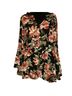 The Pyramid Collection Floral Black Pink Long Sleeve Blouse Size L - photo 1