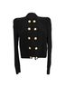 Balmain 100% Other Black  Balmain Button-Embellished Open Front Blazer in Black Viscose Size 4 - photo 1