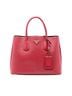 Prada 100% Leather Red Medium Saffiano Cuir Double Satchel One size - photo 1