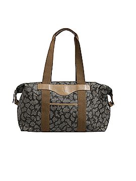 Saint Laurent Green and Brown Pattern Canvas Duffel Women's Bag (view 1)