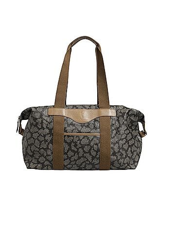 Saint Laurent Green and Brown Pattern Canvas Duffel Women's Bag (view 1)