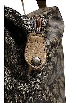 Saint Laurent Green and Brown Pattern Canvas Duffel Women's Bag (view 2)