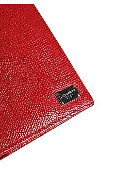 Dolce & Gabbana Basic Red Dauphine Leather ID Men Card Holder Bifold Women's Wallet (view 2)