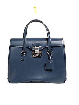 Gucci Blue Smooth Leather Lady Lock Shouler Women's Bag (view 1)
